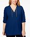 Michael Michael Kors Plus Size Roll-Tab-Sleeve Chain Lace-Up Tunic