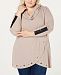 Belldini Plus Size Embellished Cowl-Neck Top