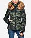 S13 Kylie Faux-Fur-Trim Hooded Puffer Coat