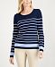 Karen Scott Thin-And-Thick Striped Top, Created for Macy's