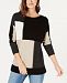 Style & Co Patch Colorblocked Tunic Sweater, Created for Macy's