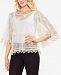 Vince Camuto Scalloped Angel-Sleeve Mesh Blouse