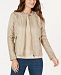 Style & Co Perforated Garment-Dyed Faux-Leather Jacket, Created for Macy's