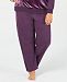 Alfani Plus Size Velvet-Stripe Jogger Pajama Pants, Created for Macy's