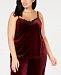 I. n. c. Plus Size Lace-Trim Velvet Cami Top, Created from Macy's