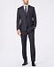 Michael Kors Men's Classic/Regular Fit Natural Stretch Charcoal/Blue Pinstripe Wool Suit