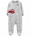 Carter's Baby Boys Striped Firetruck Footed Fleece Coverall