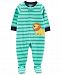 Carter's Baby Boys Striped Lion Fleece Footed Pajamas