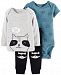 Carter's Baby Boys 3-Pc. Sneaky Cute Raccoon Cotton Top, Bodysuit & Pants Set