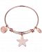Unwritten "Wish Upon a Starfish" Enamel Bangle Bracelet in Rose Gold-Tone Stainless Steel