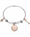 Unwritten Two-Tone "Follow Your Heart" Bangle Bracelet in Rose Gold-Tone & Stainless Steel