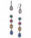 I. n. c. Day & Night Hematite-Tone 2-Pc. Set Coordinated Multi-Stone Halo Drop Earrings, Created for Macy's