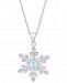 Blue Topaz (1/2 ct. t. w. ) & Diamond Accent Snowflake 18" Pendant Necklace