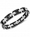 Men's Diamond Cluster Link Bracelet (1/2 ct. t. w. ) in Stainless Steel & Black Ion-Plate