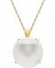 Honora Cultured Freshwater Coin Pearl (13mm) 18" Pendant Necklace in 14k Gold