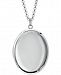 Polished Oval Double Frame 30" Pendant Necklace in Sterling Silver
