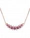 Pink Sapphire (1-1/2 ct. t. w. ) & Diamond (1/4 ct. t. w. ) 16" Collar Necklace in 14k Rose Gold