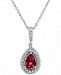 Ruby (3/4 ct. t. w. ) & Diamond (1/4 ct. t. w. ) 18" Pendant Necklace in 14k White Gold