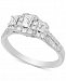 Diamond Emerald-Shape Halo Engagement Ring (1 ct. t. w. ) in 14k White Gold