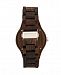 Earth Wood Cherokee Wood Bracelet Watch W/Magnified Date Brown 48Mm