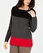 Karen Scott Petite Cotton Colorblocked Sweater, Created for Macy's