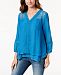 Style & Co Petite Layered-Hem Crochet Woven Top, Created for Macy's