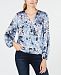 I. n. c. Petite Surplice-Neck Floral-Print Top, Created for Macy's