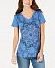 Style & Co Petite Printed Sequin-Embellished T-Shirt, Created for Macy's