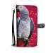 African Grey Parrot On Red Print Wallet Case-Free Shipping - Samsung Galaxy J3