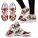 Basset Hound On Red-Women's Running Shoes-Free Shipping - Women's Sneakers - White - Basset Hound On Red-Women's Running Shoes-Free Shipping / US5 (EU35)
