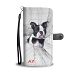 Boston Terrier On White Print Wallet Case- Free Shipping-AZ State - Google Pixel 2