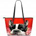 Boston Terrier(Dog) -Large Leather Tote Bag-3D Print-Free Shipping - Boston Terrier(Dog) -Large Leather Tote Bag-3D Print-Free Shipping