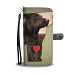 Chocolate Labrador Print Wallet Case-Free Shipping-VT State - iPhone X