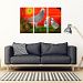 Cute African grey parrot With family Print-5 Piece Framed Canvas- Free Shipping - 3 Piece Framed Canvas - Cute African grey parrot With family Print-3 Piece Framed Canvas- Free Shipping / Framed