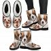 Cute Cavalier King Charles Spaniel Print Faux Fur Boots For Women- Free Shipping - Faux Fur Boots - Black - Cute Cavalier King Charles Spaniel Faux Fur Boots For Women- Free Shipping / US9 (EU40)