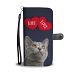 Cute Chartreux Cat With Love Print Wallet Case-Free Shipping - Huawei P8