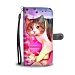 Cute Manx Cat Print Wallet Case-Free Shipping - Google Pixel 2