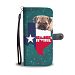 Cute Pug Dog Print Wallet Case-Free Shipping-TX State - Samsung Galaxy S6 Edge
