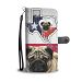 Cute Pug Dog Print Wallet Case-Free Shipping-TX State - iPhone 5 / 5s / 5c / SE / SE 2