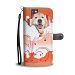 Golden Retriever Print On Flowing Shapes Wallet Case-Free Shipping-TX State - Samsung Galaxy J7