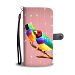 Gouldian Finch Bird On Hearts Print Wallet Case-Free Shipping - Huawei P9 +