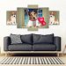 Jack Russell Terrier On Window Print-5 Piece Framed Canvas- Free Shipping - 5 Piece Framed Canvas - Jack Russell Terrier On Window Print-5 Piece Framed Canvas- Free Shipping / Framed