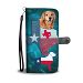 Lovely Golden Retriever Dog On Light Blue Print Wallet Case-Free Shipping-TX State - iPhone 8