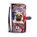 Lovely Pug Dog Print Wallet Case- Free Shipping-IA State - Google Pixel 2