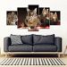 Maine Coon Cat Print-5 Piece Framed Canvas- Free Shipping - 5 Piece Framed Canvas - Maine Coon Cat Print-5 Piece Framed Canvas- Free Shipping / Framed
