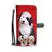 Old English Sheepdog On Red Wallet Case- Free Shipping - Samsung Galaxy A3