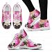 Pug Dog On Pink Print Running Shoes For Women- Free Shipping - Women's Sneakers - White - Pug Dog On Pink Print Running Shoes For Women- Free Shipping / US12 (EU44)