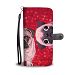 Pug Dog On Red Hearts Print Wallet Case-Free Shipping - Samsung Galaxy S4