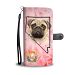 Pug On Pink Print Wallet Case- Free Shipping-NV State - Nokia 8