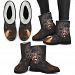 Rottweiler Print Faux Fur Boots For Women-Free Shipping - Faux Fur Boots - Black - Rottweiler Print Faux Fur Boots For Women-Free Shipping / US5.5 (EU36)